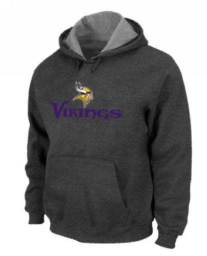 NFL Men's Nike Minnesota Vikings Authentic Logo Pullover Hoodie - Dark Grey